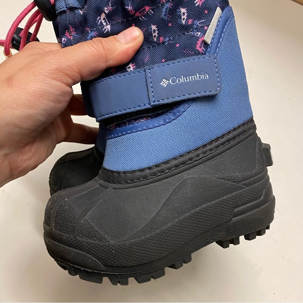Columbia toddler Powderbug Plus II Print snow Boots girls kids youth 6 EUC - Picture 2 of 9